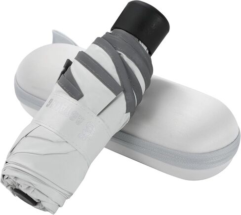 GAOYAING Compact Travel Umbrella with Reflective Safety Strips (300ft Visibility) - Ultra Portable 6.9" Folded Windproof Rain & Sun Umbrella UPF 50+ for Men Women in Saudi Arabia