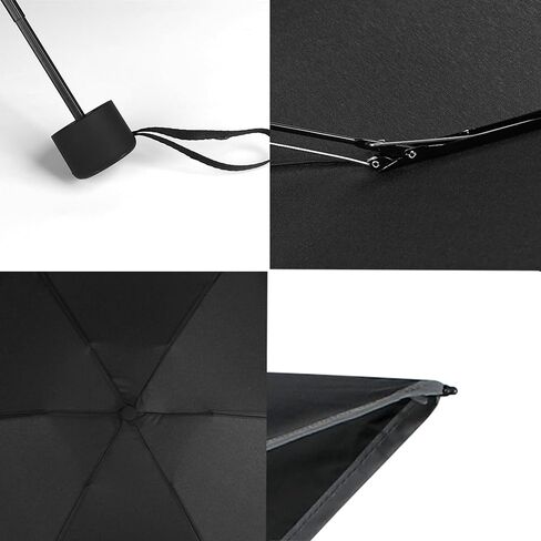 GAOYAING Compact Travel Umbrella with Reflective Safety Strips (300ft Visibility) - Ultra Portable 6.9" Folded Windproof Rain & Sun Umbrella UPF 50+ for Men Women in Saudi Arabia