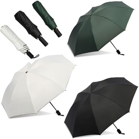 3 Pack Windproof Travel Umbrella - Folding Umbrellas for Rain, Compact Folding Umbrella with UV Protection,Folding Small Sun Umbrella for Car, Walking. in Kuwait