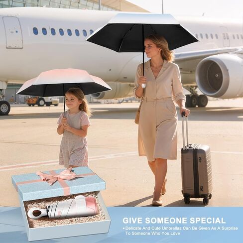 Mini Sun Umbrella UPF 50+ - Folding Lightweight Umbrella for Purse Compact Portable Parasol Summer UV Protection Cute Umbrellas in Saudi Arabia
