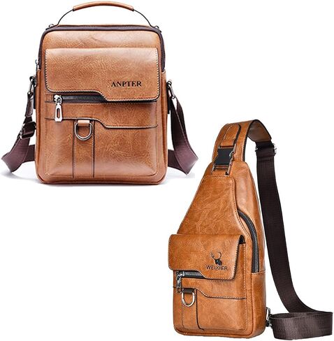 ANPTER Messenger Bag Crossbody Sling Bag Over the Shoulder Purse Side Crossover Handbag for Men in Saudi Arabia