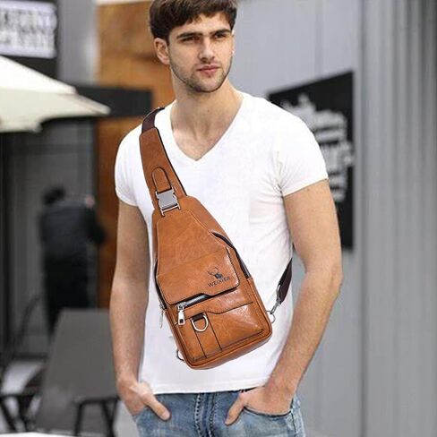 ANPTER Messenger Bag Crossbody Sling Bag Over the Shoulder Purse Side Crossover Handbag for Men in Saudi Arabia