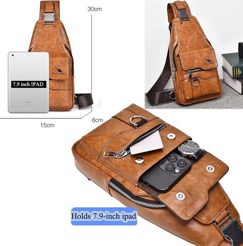 ANPTER Messenger Bag Crossbody Sling Bag Over the Shoulder Purse Side Crossover Handbag for Men in Saudi Arabia