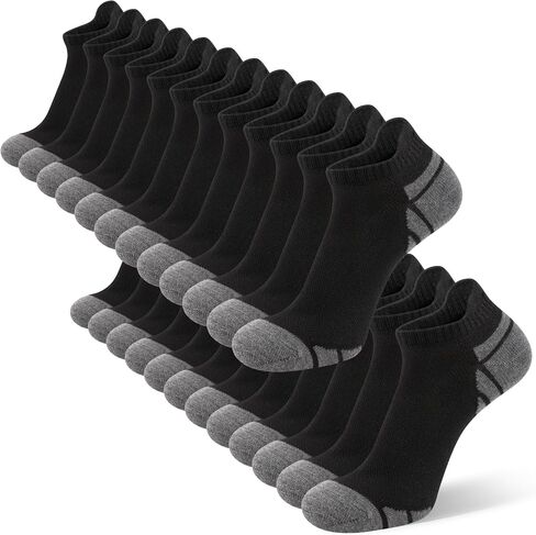 12 Pairs Men's Low Cut Ankle Socks, Breathable Mesh, Heel Tab, Reinforced Toe/Heel, Socks Size 10-13 (Shoe Size 8-12) in Saudi Arabia
