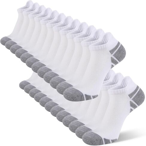 12 Pairs Men's Low Cut Ankle Socks, Breathable Mesh, Heel Tab, Reinforced Toe/Heel, Socks Size 10-13 (Shoe Size 8-12) in Saudi Arabia