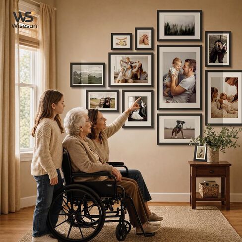 8.5x11 Picture Frame Black - 3 Pack, Solid Wood Frame, with HD Tempered Glass, Displays 6x8 or 8.5 x 11 Photo, for Tabletop & Wall in Living Room, Bedroom, Office, Gallery in Kuwait