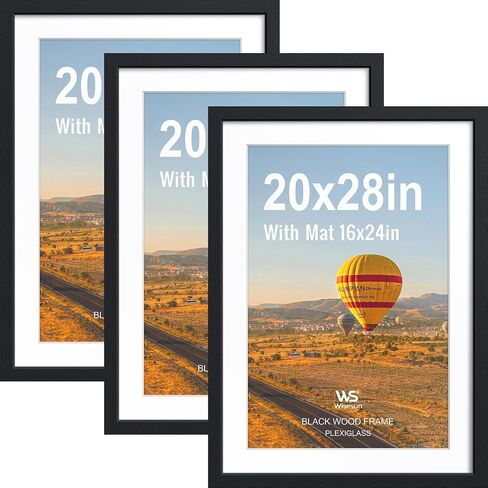 8.5x11 Picture Frame Black - 3 Pack, Solid Wood Frame, with HD Tempered Glass, Displays 6x8 or 8.5 x 11 Photo, for Tabletop & Wall in Living Room, Bedroom, Office, Gallery in Kuwait