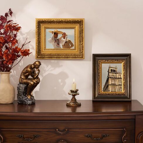 Gold 8x10 Picture Frame Vintage Photo Frames for Wall Tabletop, Retro 8 x 10 Wood Ornate Frame Gallery Wall Decor, Birthday Housewarming Gift for Family Mom Sister Grandma Friends in Saudi Arabia