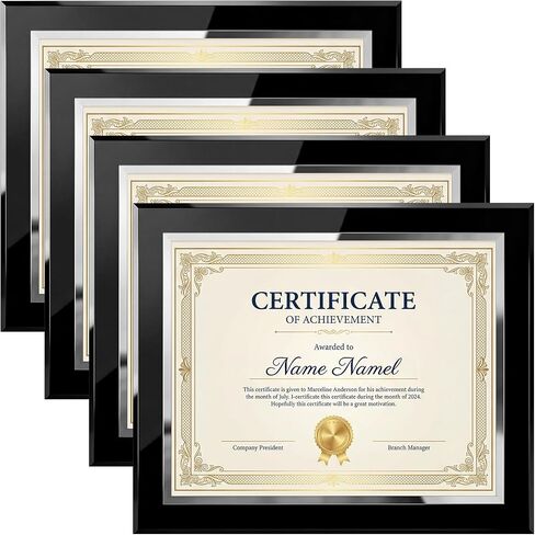 Schliersee 8.5x11 Certificate Frames Set of 4, 8.5 x 11 Glass Picture Frame for Document, Degree, Diploma, Desk Tabletop Decor in Saudi Arabia