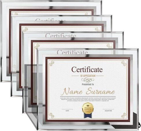 Schliersee 8.5 x 11 Certificate Document Frame Diploma Glass Picture Frames Only for Tabletop, Pack of 4, For Christmas Gift in Saudi Arabia