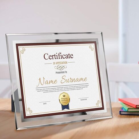 Schliersee 8.5 x 11 Certificate Document Frame Diploma Glass Picture Frames Only for Tabletop, Pack of 4, For Christmas Gift in Saudi Arabia