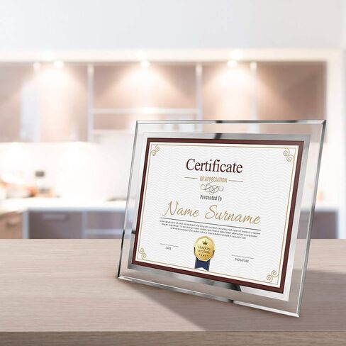 Schliersee 8.5 x 11 Certificate Document Frame Diploma Glass Picture Frames Only for Tabletop, Pack of 4, For Christmas Gift in Saudi Arabia