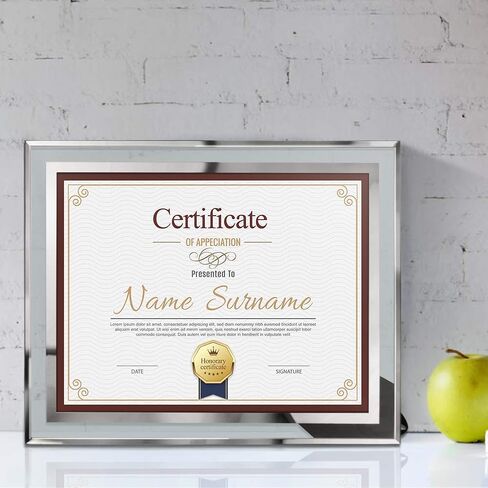Schliersee 8.5 x 11 Certificate Document Frame Diploma Glass Picture Frames Only for Tabletop, Pack of 4, For Christmas Gift in Saudi Arabia