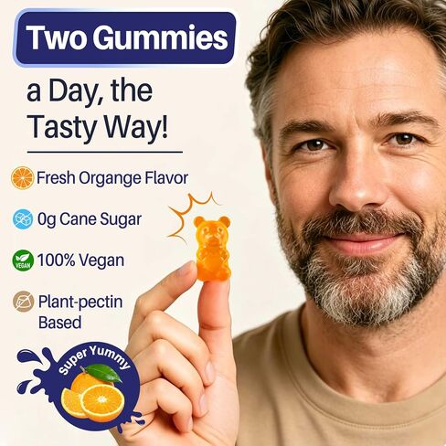Lutein and Zeaxanthin Supplement, Eye Health Gummies, AREDS2-Based Formula, Omega-3, Zinc, Brain Focus & Learning, Vision Support, Blue Light Filtering, Adults & Seniors, Sugar Free, Vegan, 120 Count in Kuwait