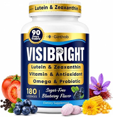 Lutein and Zeaxanthin Supplements, Eye Vitamins, 40 mg Lutein & 8 mg Zeaxanthin with Astaxanthin, Vitamins A, C, E, Zinc, Omega-3 & 7, Bilberry & Probiotics for Blue Light, Eye Health, 180 Count in Saudi Arabia