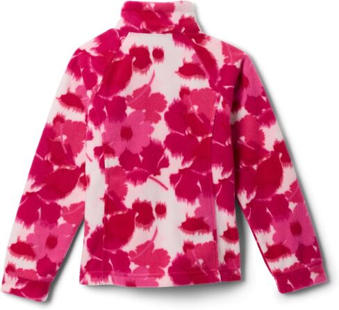 Columbia Youth Girls Benton Springs II Printed Fleece Jacket, Pink Ice Ikatbloom, X-Large in Kuwait