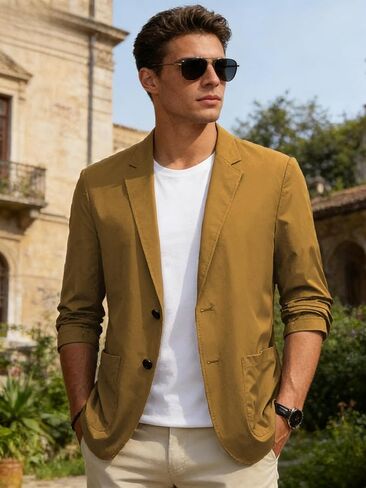 Men's Casual Blazer Lightweight Breathable Spring Summer Button Down Sport Coat Dressy Work Office Jackets in Kuwait