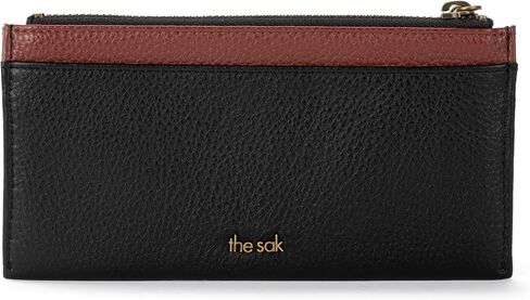 The Sak Neva Large Card Wallet in Leather, 6 Credit Card Pockets, Black Block in Kuwait