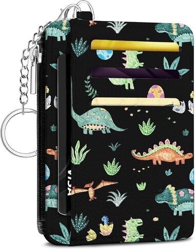 Colorful Checkered Pattern Credit Card Holder Small Wallet for Women, Slim RFID Wallet Front Pocket with Zipper Coin Pocket, Travel Thin Card Case with ID Window in Saudi Arabia