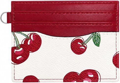 Sunwel Fashion Slim Credit Card Case for Women with Cute Fruit Prints & ID Window (CHERRY) in Kuwait