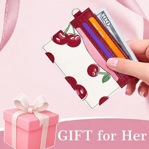 Sunwel Fashion Slim Credit Card Case for Women with Cute Fruit Prints & ID Window (CHERRY) in Kuwait