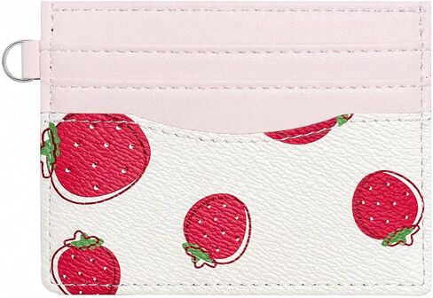 Sunwel Fashion Slim Credit Card Case for Women with Cute Fruit Prints & ID Window (CHERRY) in Kuwait