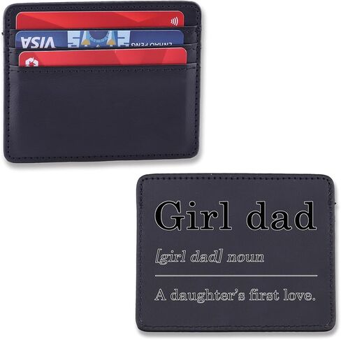 ENSIANTH Girl Dad Leather Wallet Father’s Day Gift Dad of Daughters -New Father Card Holder Pregnancy Announcement-Daddy Gift (Dad-Daughter CH) in Kuwait