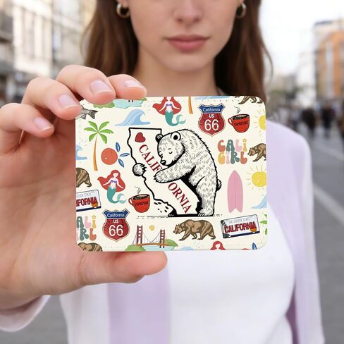 Lywjyb Birdgot California Travel Card Holder California Themed Gift Moving Away Souvenir merch Welcome To California Card Wallet (California Holder) in Kuwait