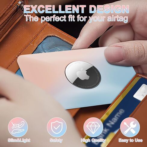 Airtag Wallet Holder Card Insert 2 Pack,Ultra Thin Card Case for Apple Airtag,Air tag Card Holder for Purse, Handbag, Backpack Wallet, Clutch Bag | Stays Hidden | Vibrant Colors in Saudi Arabia