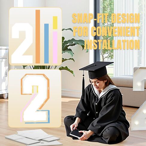 2.3ft Class of 2026 Light Up Numbers Graduation Decorations Large Marquee Letters with Lights Giant Jumbo Foam Board Lighted Sign Big Grad Mosaic 2.3 Feet Tall High School College Party Prom Decor in Saudi Arabia
