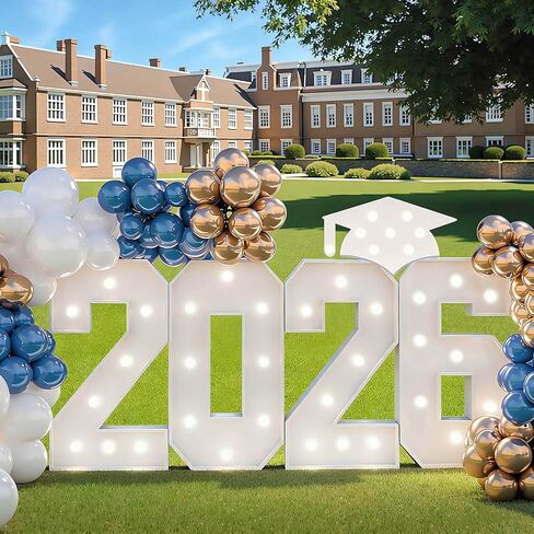 2.3ft Class of 2026 Light Up Numbers Graduation Decorations Large Marquee Letters with Lights Giant Jumbo Foam Board Lighted Sign Big Grad Mosaic 2.3 Feet Tall High School College Party Prom Decor in Saudi Arabia