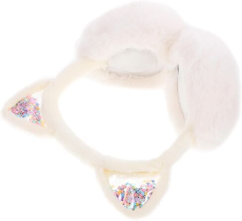 DOITOOL Cute Cat Ear Muffs Winter Ear Warmers Foldable Plush for Boys Outdoor Cold Weather Accessories White in Kuwait