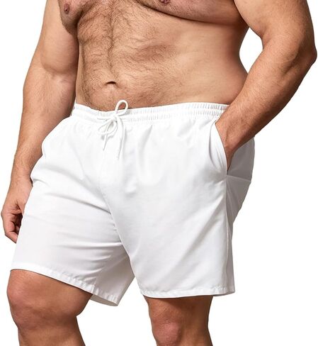 Mens Big and Tall Swim Trunks Quick Dry Plus Size Swim Shorts Bathing Suit Mesh Liner Beach Board Shorts 3XL-6X in Saudi Arabia