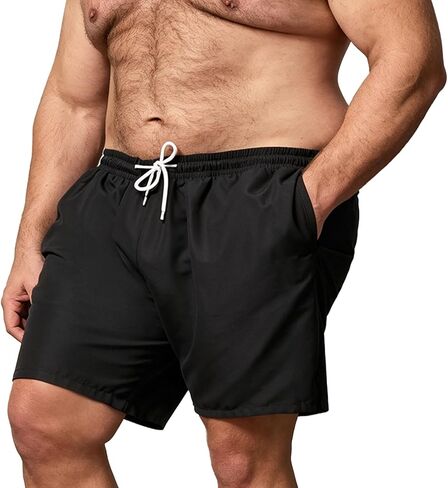 Mens Big and Tall Swim Trunks Quick Dry Plus Size Swim Shorts Bathing Suit Mesh Liner Beach Board Shorts 3XL-6X in Saudi Arabia