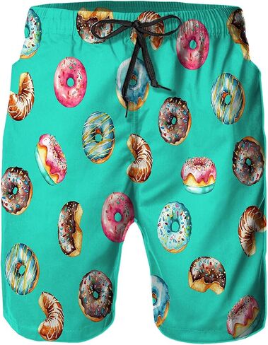 Mens Swim Trunks with Mesh Lining,Quick Dry Board Shorts Beach Pants Swimwear Bathing Suits in Kuwait