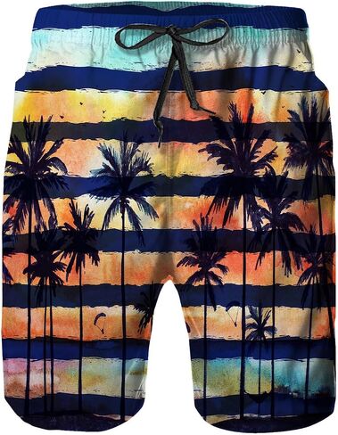 Mens Swim Trunks with Mesh Lining,Quick Dry Board Shorts Beach Pants Swimwear Bathing Suits in Kuwait