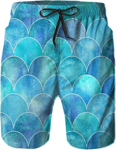 Mens Swim Trunks with Mesh Lining,Quick Dry Board Shorts Beach Pants Swimwear Bathing Suits in Kuwait