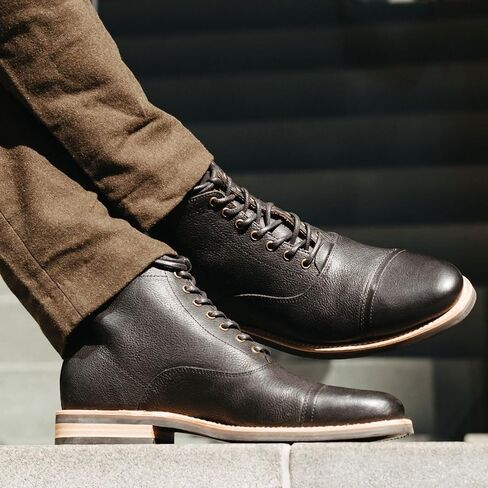 حذاء Andres الرجالي المصنوع يدويًا من الجلد برباط من الأمام - Goodyear Welt، جلد محبب بالكامل، مصنوع يدويًا في ليون المكسيك | القائد in Kuwait
