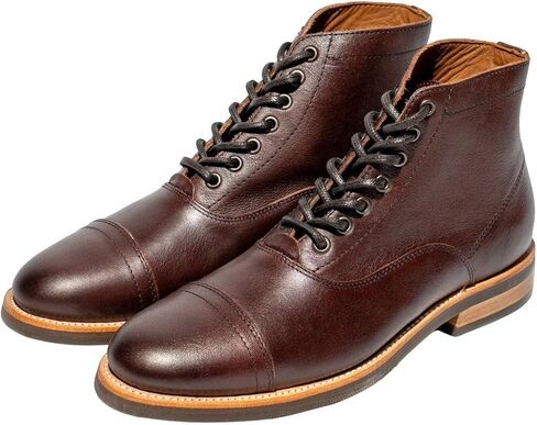 حذاء Andres الرجالي المصنوع يدويًا من الجلد برباط من الأمام - Goodyear Welt، جلد محبب بالكامل، مصنوع يدويًا في ليون المكسيك | القائد in Kuwait