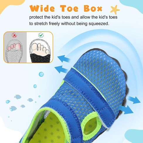 Besroad Kids Sandals Boys Girls Wide Sandals Barefoot Water Sandal Shoes Lightweight Summer Beach Shoes Non-slip Swim Hiking in Saudi Arabia