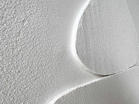 Creespi White Textured Wall Art - Hand Painted Minimalist 3D Art Painting 24x36 inches,Modern Abstract Oil Painting On Canvas for Home Wall Decor in Saudi Arabia