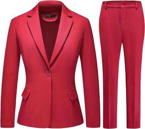 Womens Business Pants Suit 2 Piece Set Classic One Button Blazer & Pants Set for Work Wedding Interview in Saudi Arabia