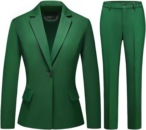 Womens Business Pants Suit 2 Piece Set Classic One Button Blazer & Pants Set for Work Wedding Interview in Saudi Arabia