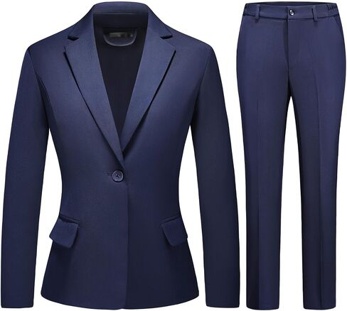 Womens Business Pants Suit 2 Piece Set Classic One Button Blazer & Pants Set for Work Wedding Interview in Saudi Arabia