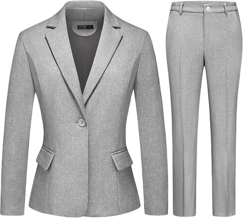 Womens Business Pants Suit 2 Piece Set Classic One Button Blazer & Pants Set for Work Wedding Interview in Saudi Arabia