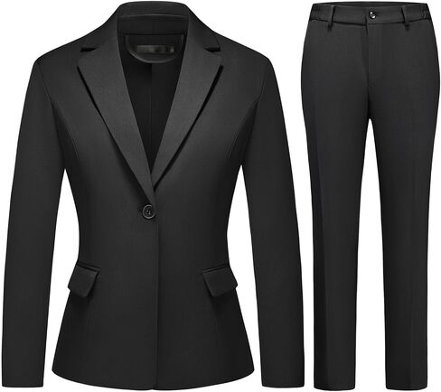 Womens Business Pants Suit 2 Piece Set Classic One Button Blazer & Pants Set for Work Wedding Interview in Saudi Arabia