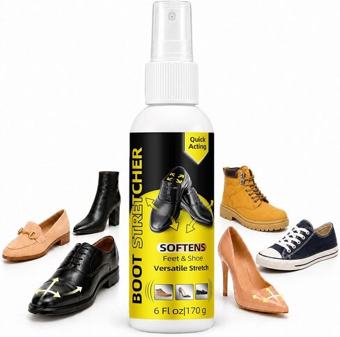 Shoe Stretch Spray, Professional Boot Stretcher Spray Relieve Tight Fitting Shoes and Boots, Leather Softener for Tight Shoe, Boots, Heels, Canvas and Sneakers for Women and Men (6 FL OZ) in Saudi Arabia