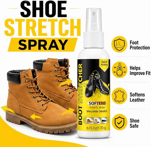 Shoe Stretch Spray, Professional Boot Stretcher Spray Relieve Tight Fitting Shoes and Boots, Leather Softener for Tight Shoe, Boots, Heels, Canvas and Sneakers for Women and Men (6 FL OZ) in Saudi Arabia
