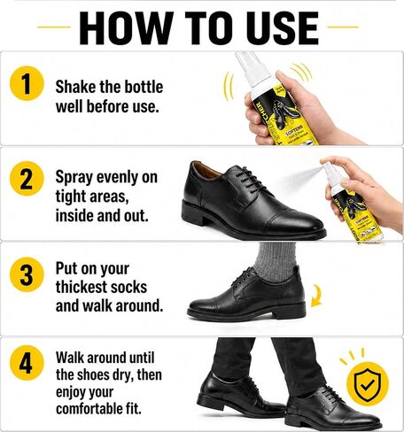 Shoe Stretch Spray, Professional Boot Stretcher Spray Relieve Tight Fitting Shoes and Boots, Leather Softener for Tight Shoe, Boots, Heels, Canvas and Sneakers for Women and Men (6 FL OZ) in Saudi Arabia