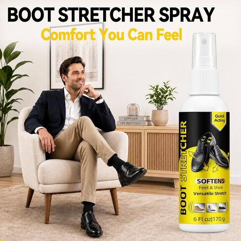 Shoe Stretch Spray, Professional Boot Stretcher Spray Relieve Tight Fitting Shoes and Boots, Leather Softener for Tight Shoe, Boots, Heels, Canvas and Sneakers for Women and Men (6 FL OZ) in Saudi Arabia